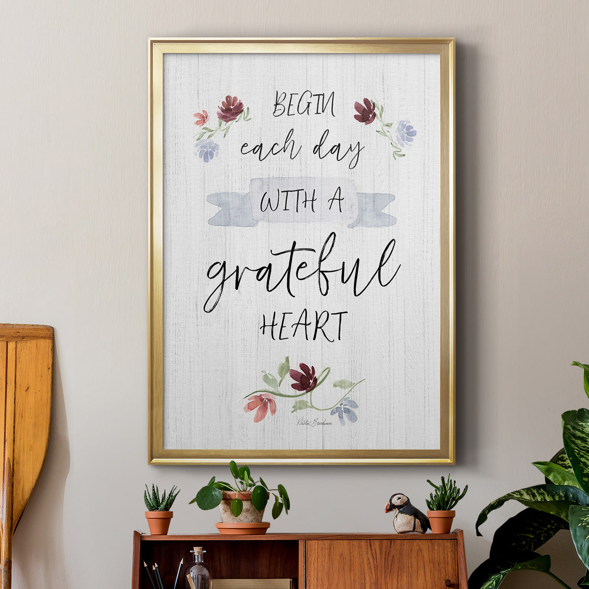 Grateful Heart - Modern Framed Canvas Print