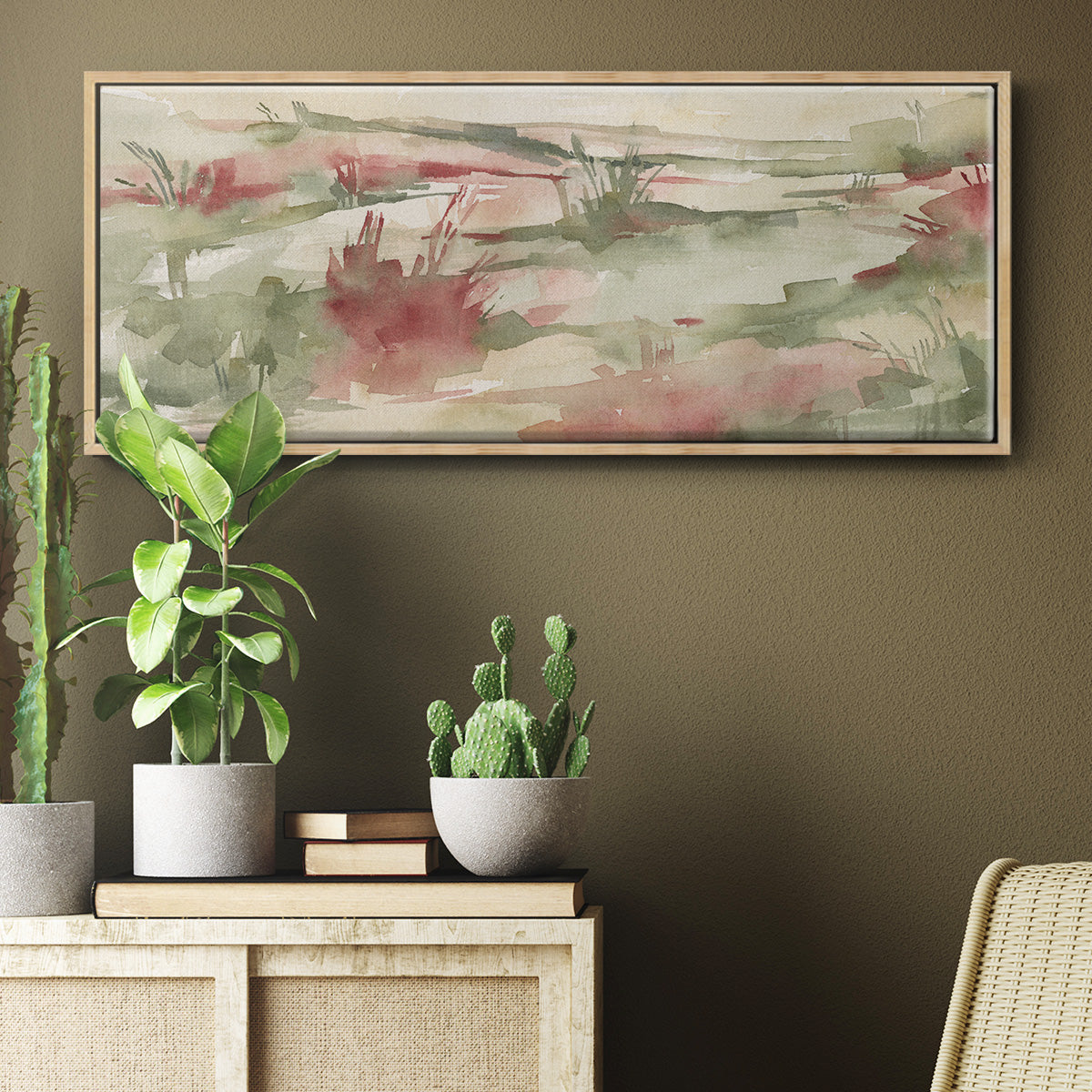 Rust Grasslands II - Floater Framed Canvas Print
