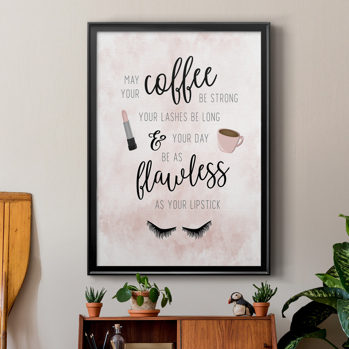 May Your Coffee Be Strong - Modern Framed Canvas Print