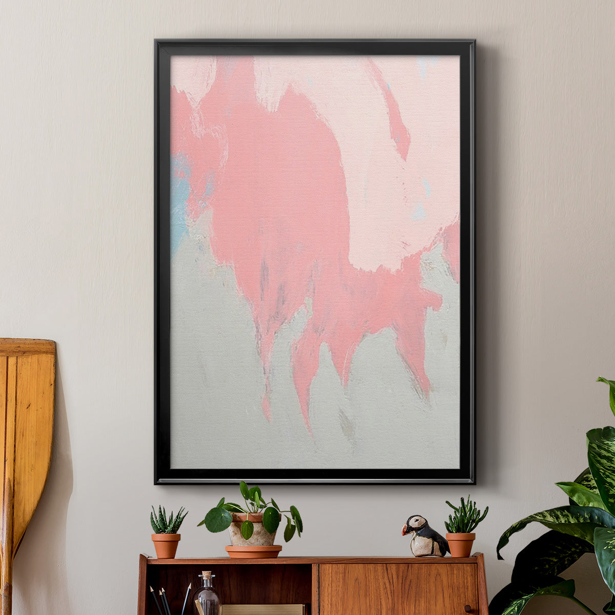 Blushing Abstract II - Modern Framed Canvas Print