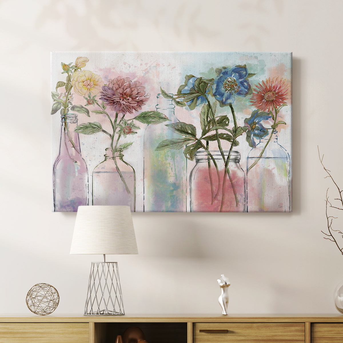 Vintage Bottle Collection - Canvas Art Print