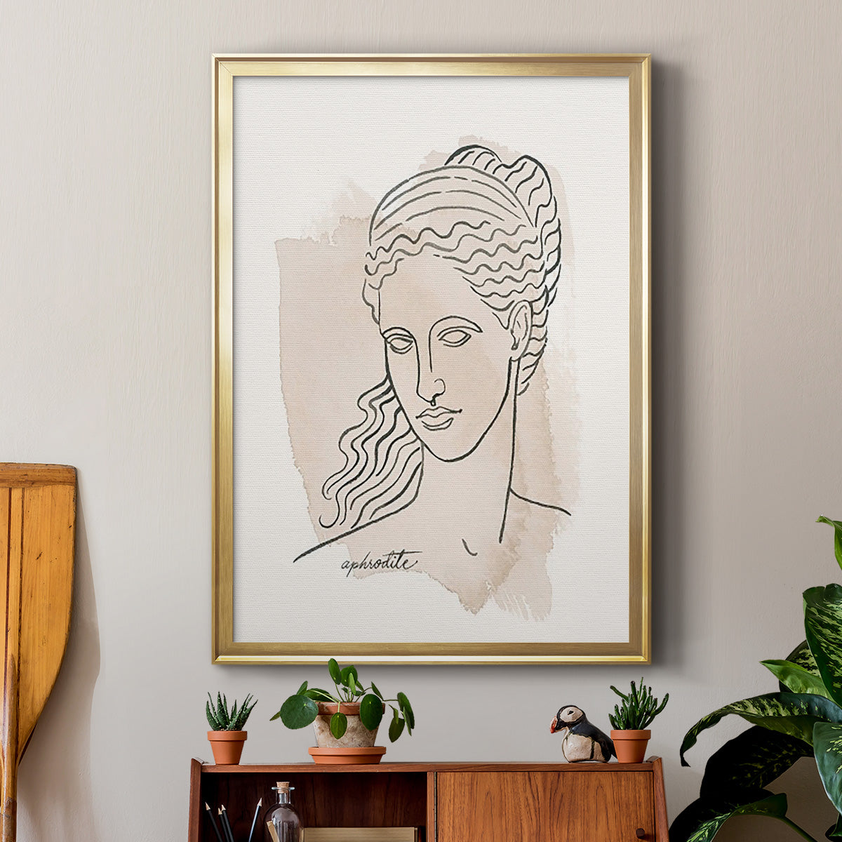 Greek Busts V - Modern Framed Canvas Print