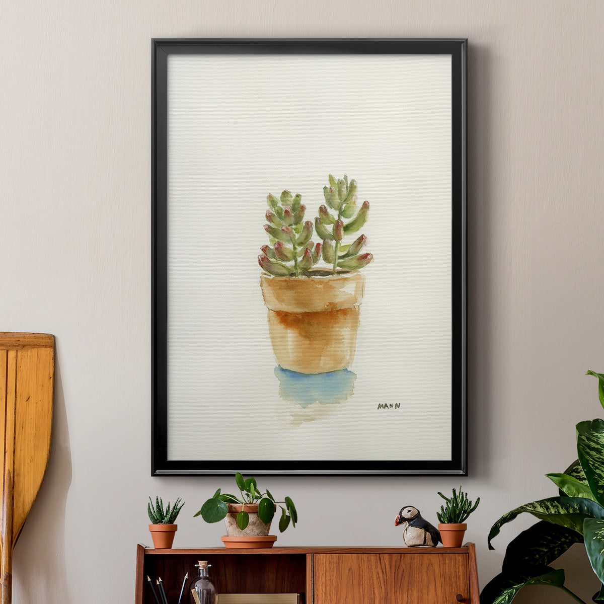 Succulent III - Modern Framed Canvas Print