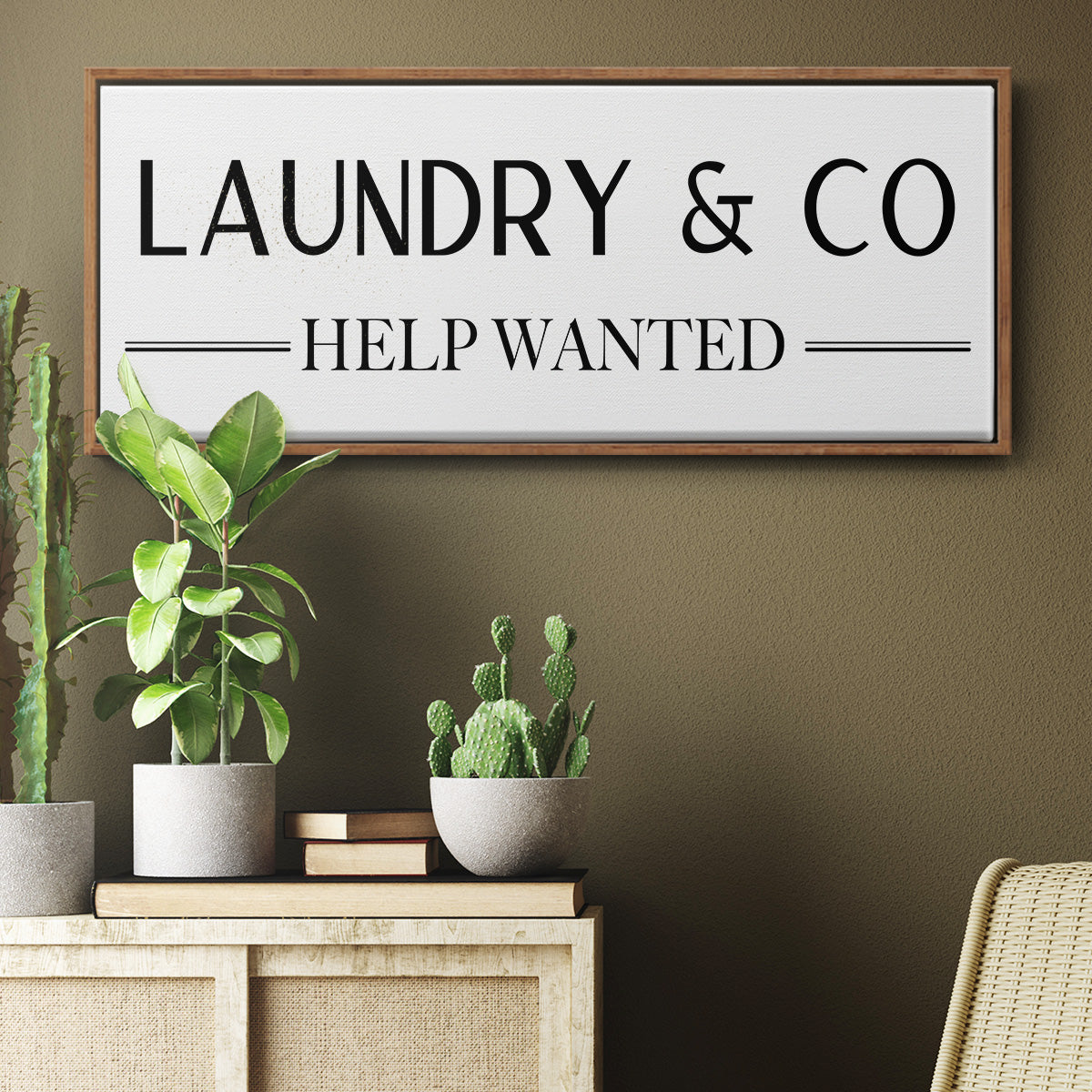 Help Wanted - Floater Framed Canvas Print