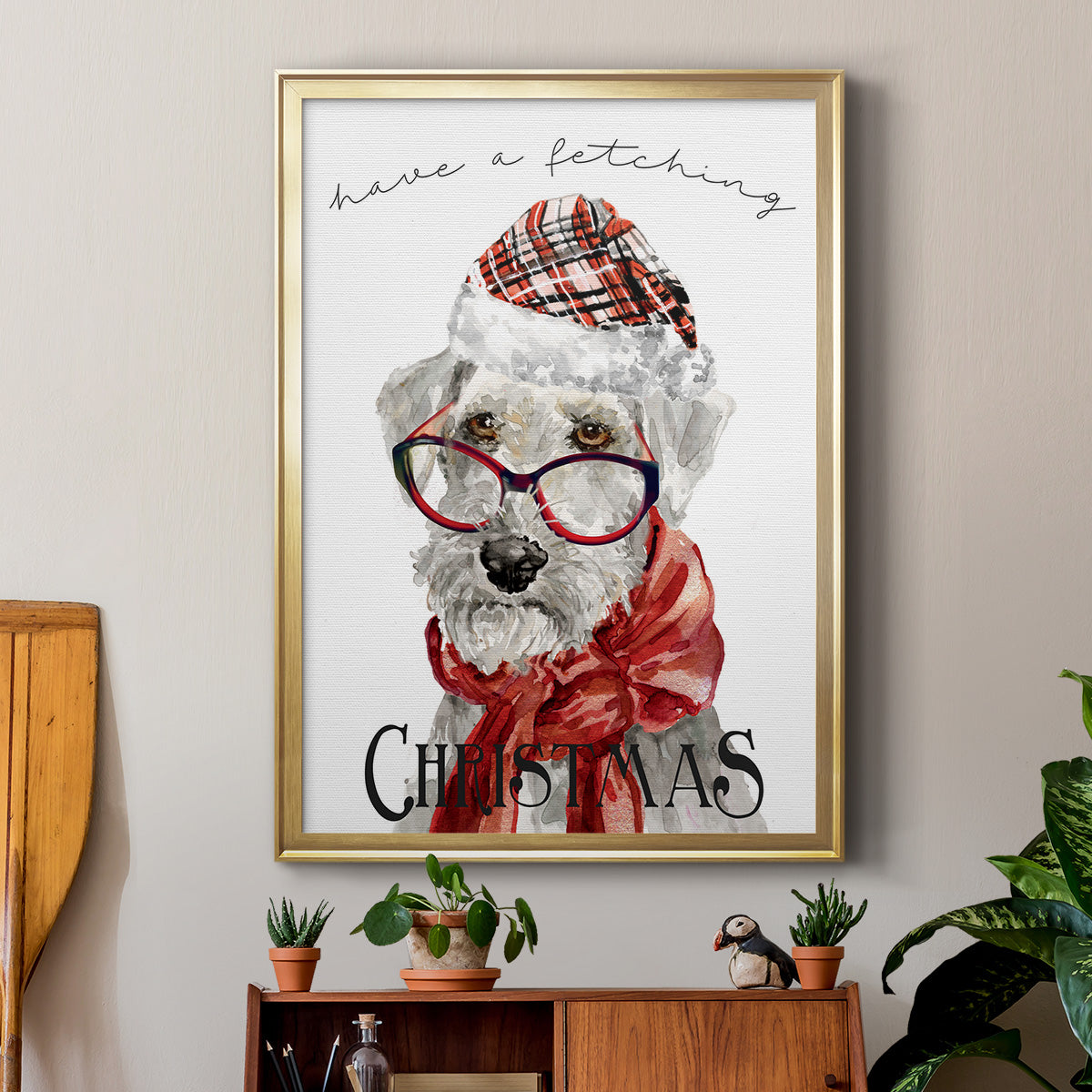 Have a Fetching Christmas - Modern Framed Canvas Print