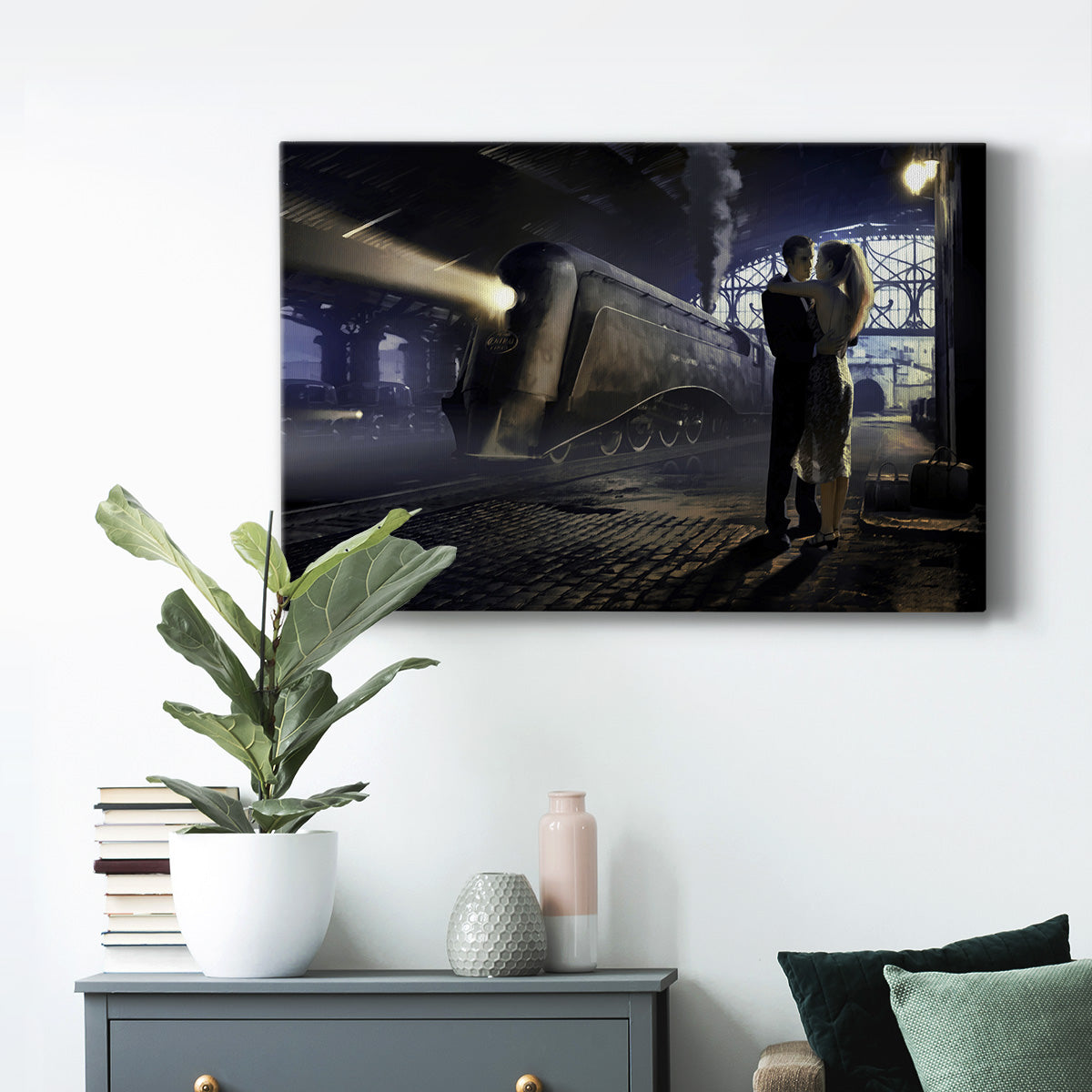 Train Depot Premium Gallery Wrapped Canvas - Ready to Hang