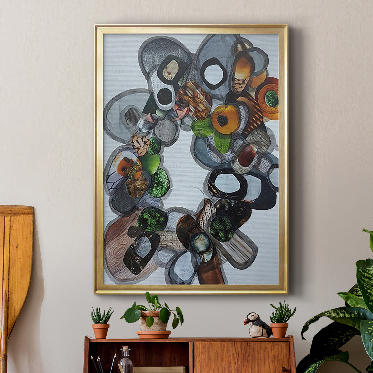 Amelia Island Stones - Modern Framed Canvas Print