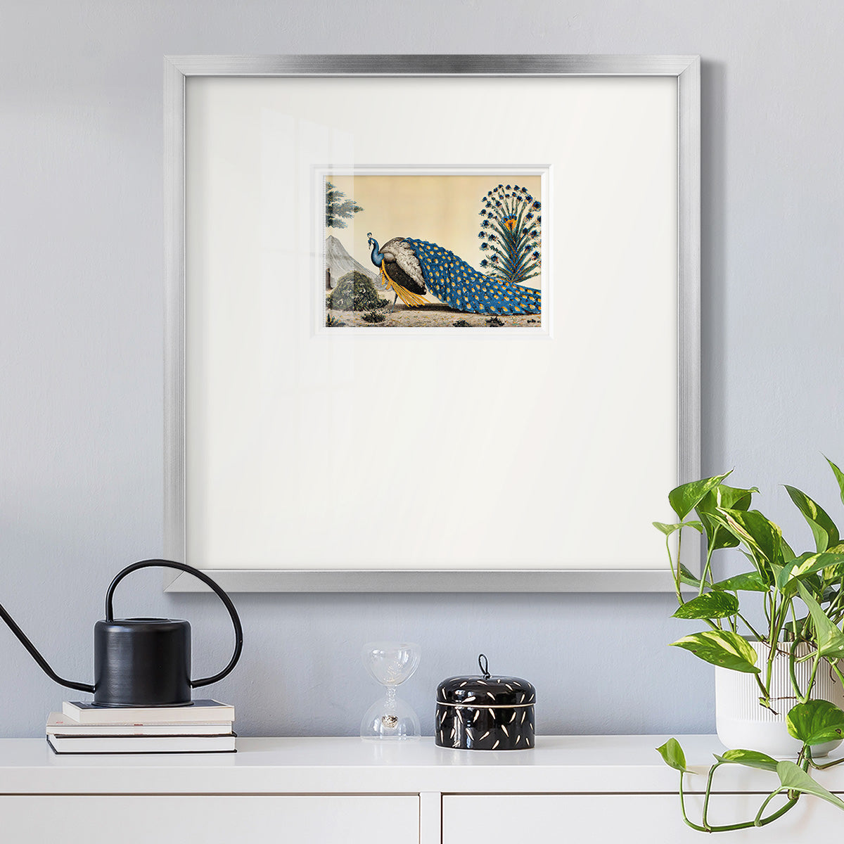 Peacock Plum Premium Framed Print Double Matboard