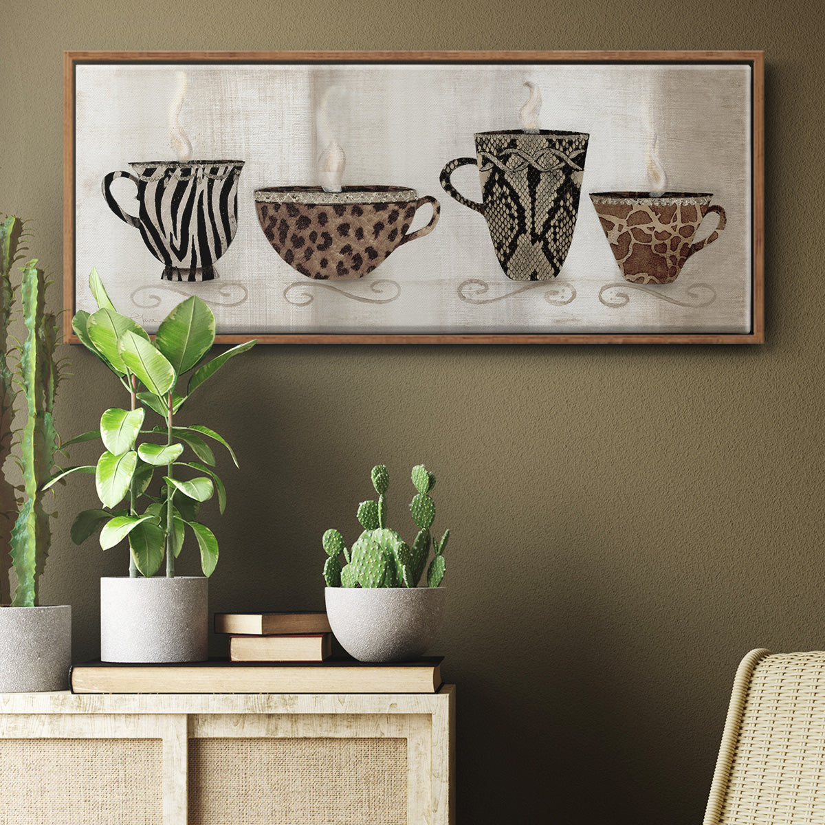 Coffee Skins I - Floater Framed Canvas Print