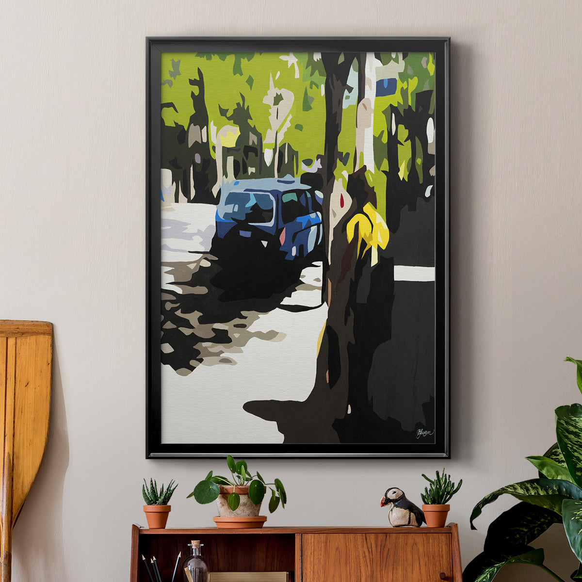 A Volvo in Ballard - Modern Framed Canvas Print