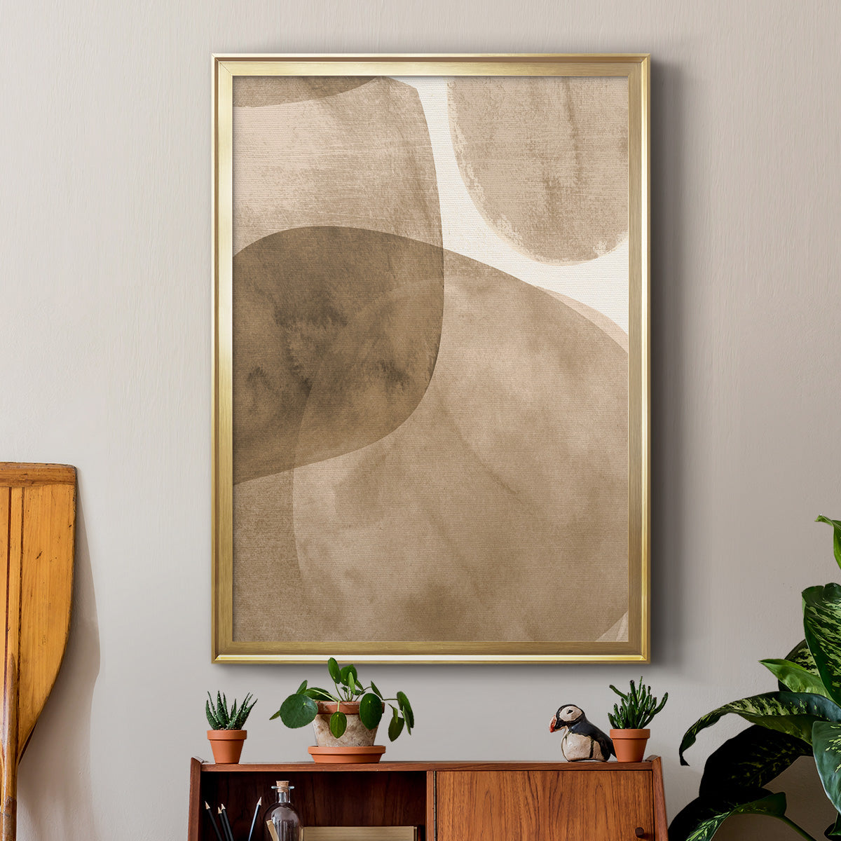 Neutral Object II - Modern Framed Canvas Print