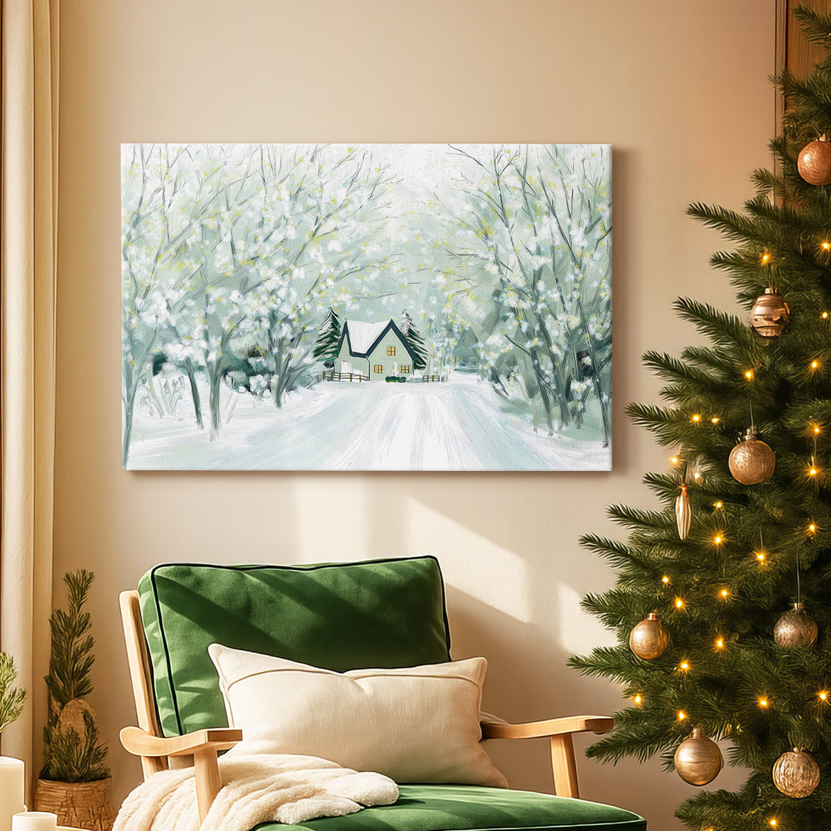 Pearled Sleigh Parish - Canvas Art Print