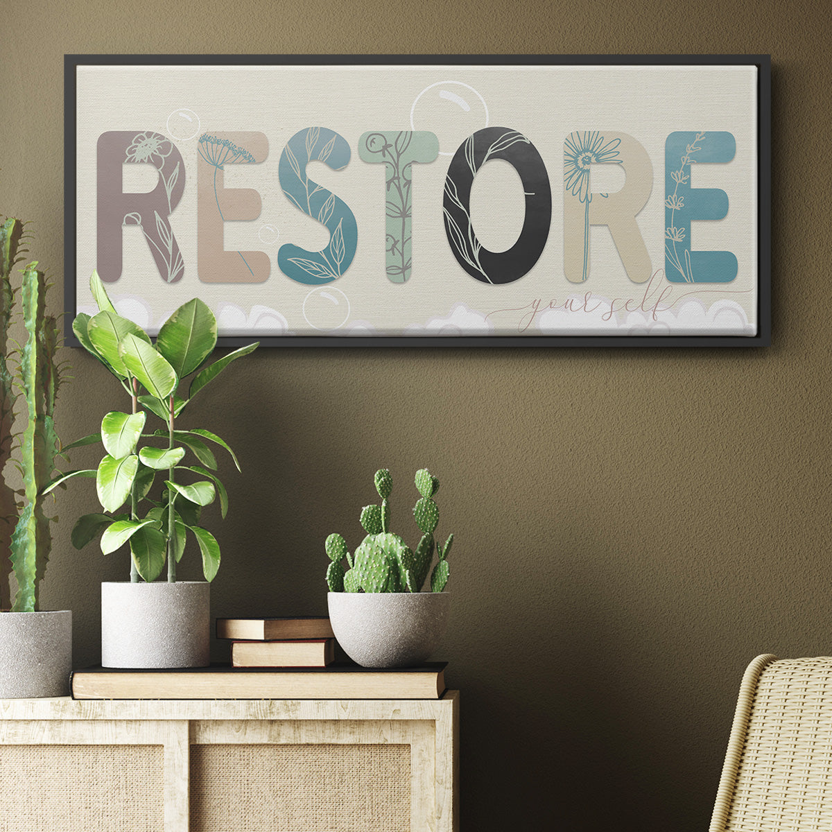 Restore Your Self - Floater Framed Canvas Print
