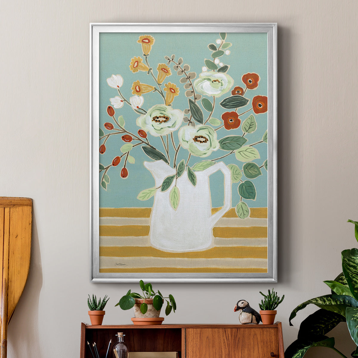 Joyful Blossoms II - Modern Framed Canvas Print