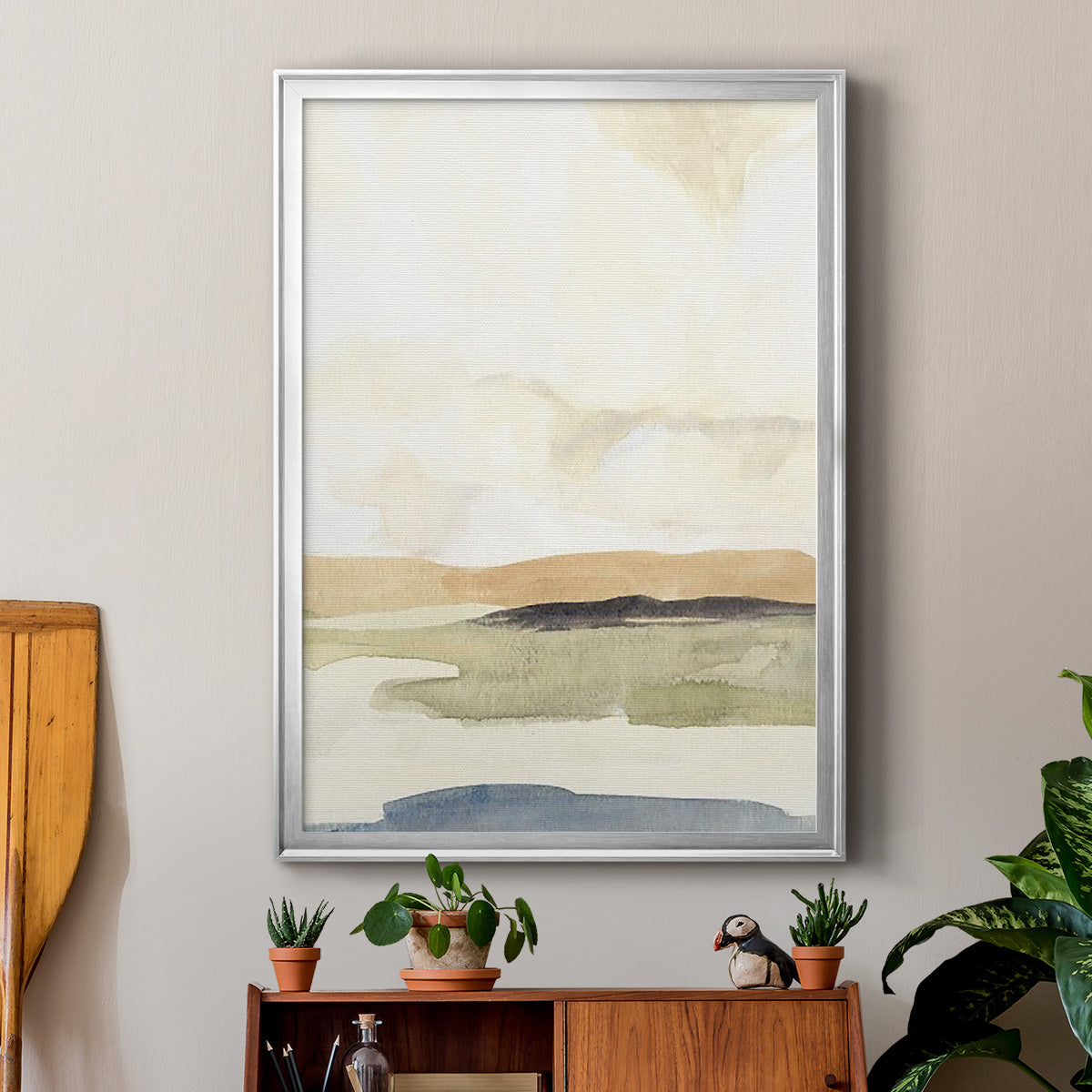 Slate Movement II - Modern Framed Canvas Print