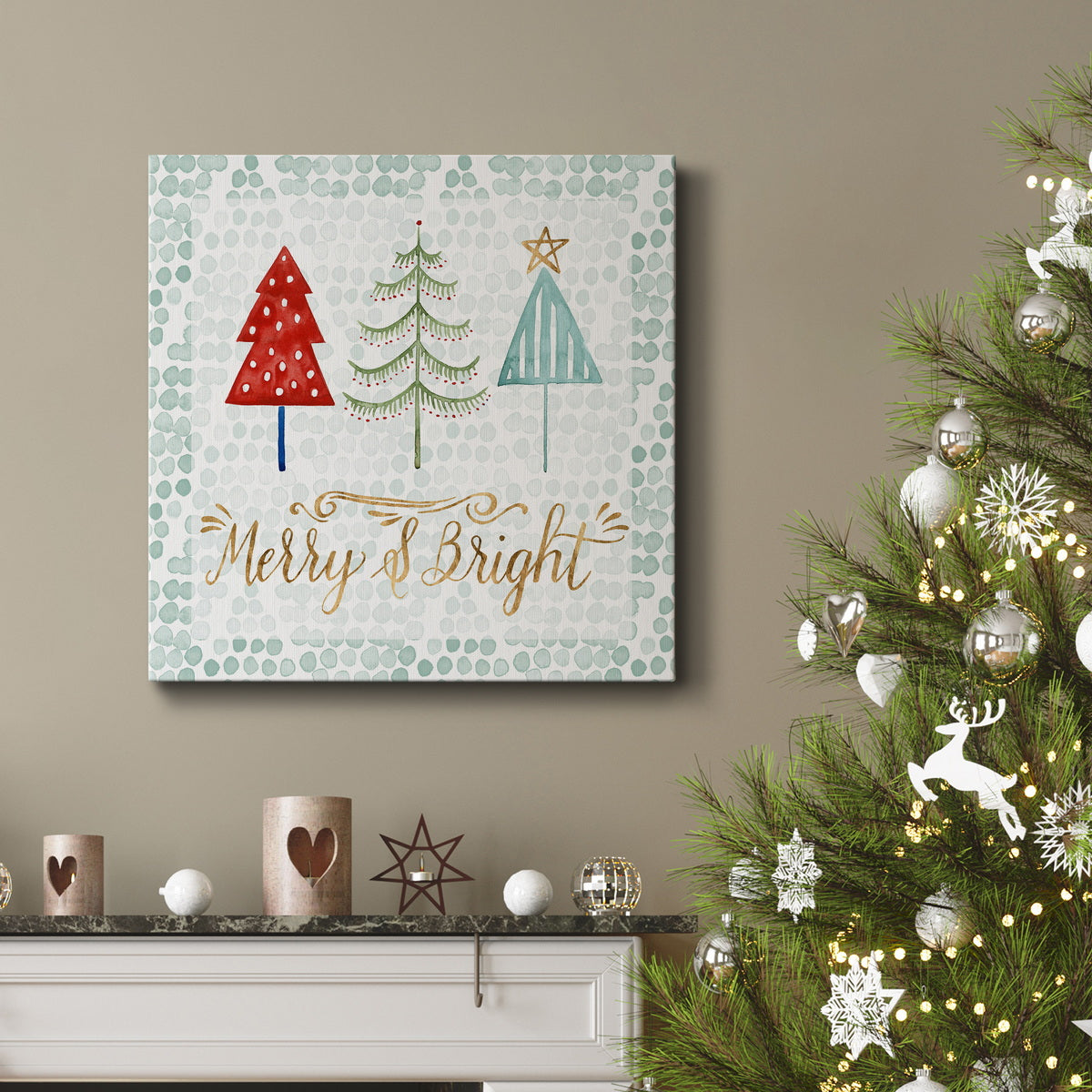 Christmas Tree Whimsy III-Premium Gallery Wrapped Canvas - Ready to Hang