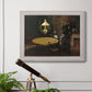Impressionist domestic interior scene by Claude Monet in an ornate weathered white frame displayed in a light-toned interior setting.