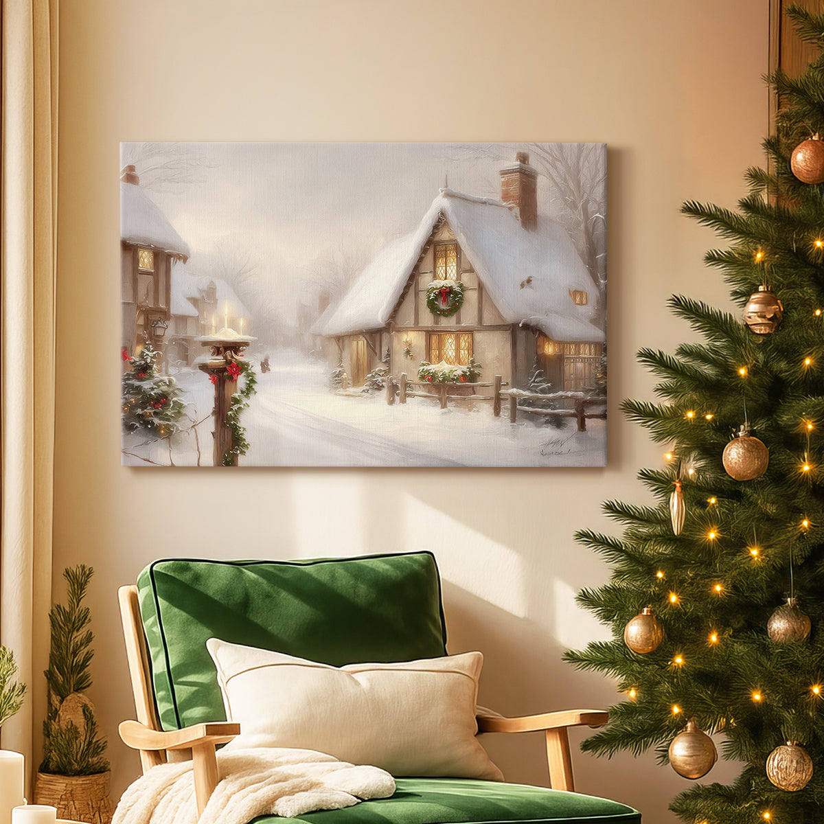 Nativity of Tinsel-Gold Promise - Canvas Art Print