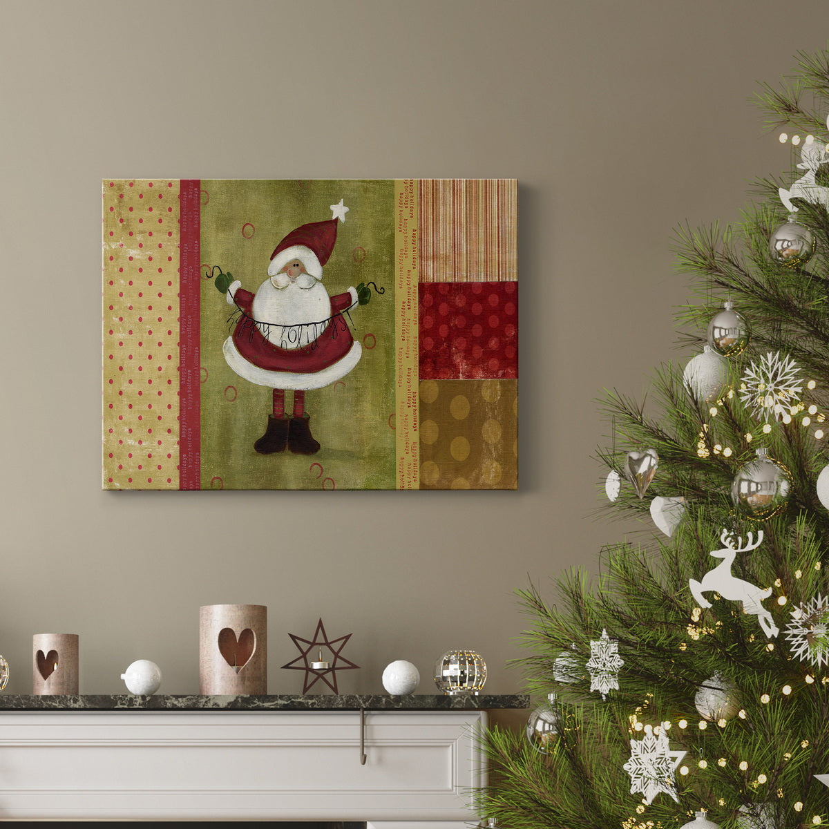 Holiday Santa - Premium Gallery Wrapped Canvas  - Ready to Hang