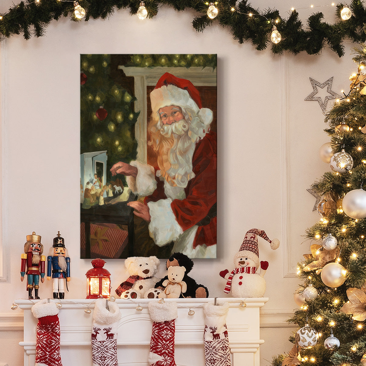 Saint Nick and the Nativity - Gallery Wrapped Canvas