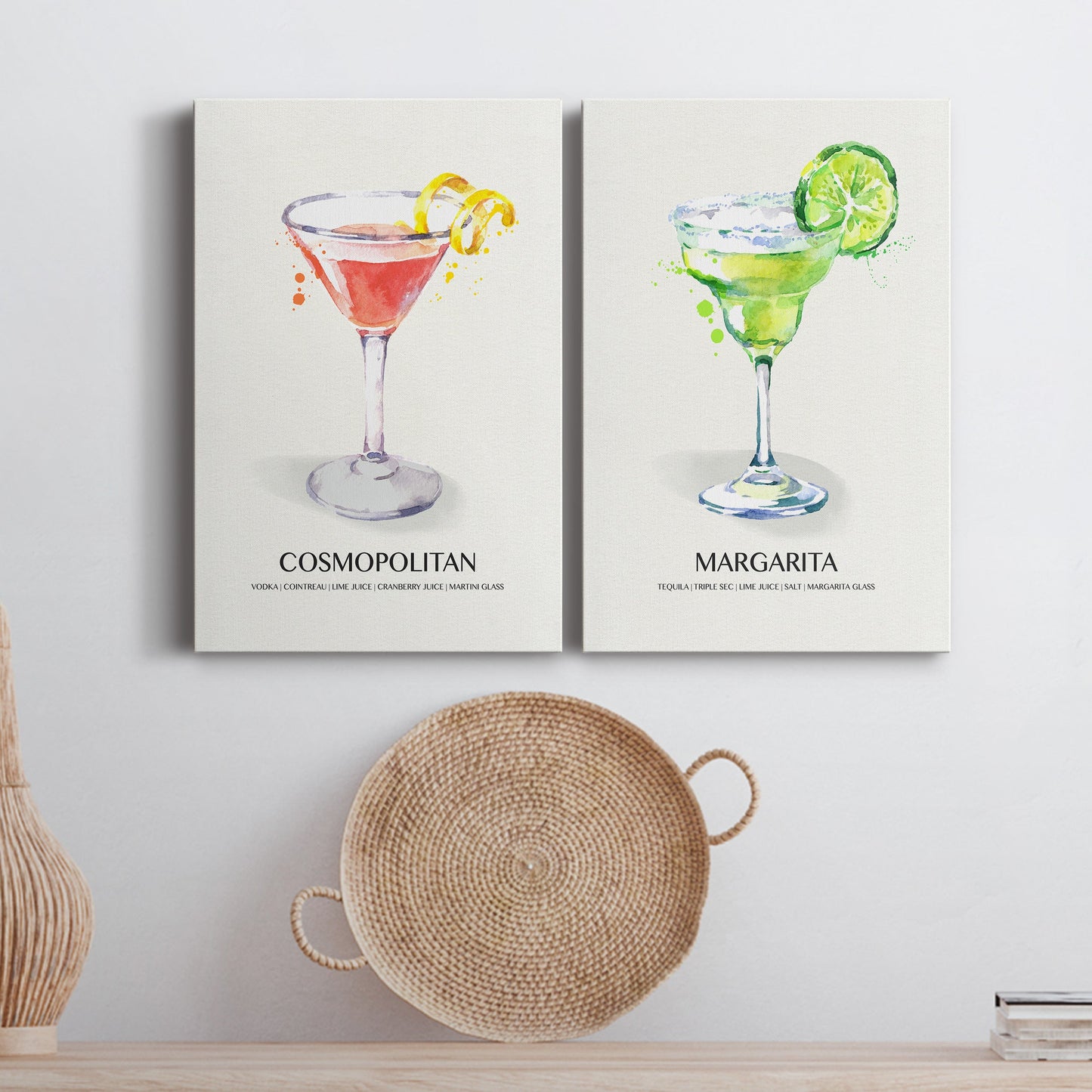 Cosmopolitan Premium Gallery Wrapped Canvas - Ready to Hang - Set of 2 - 8 x 12 Each