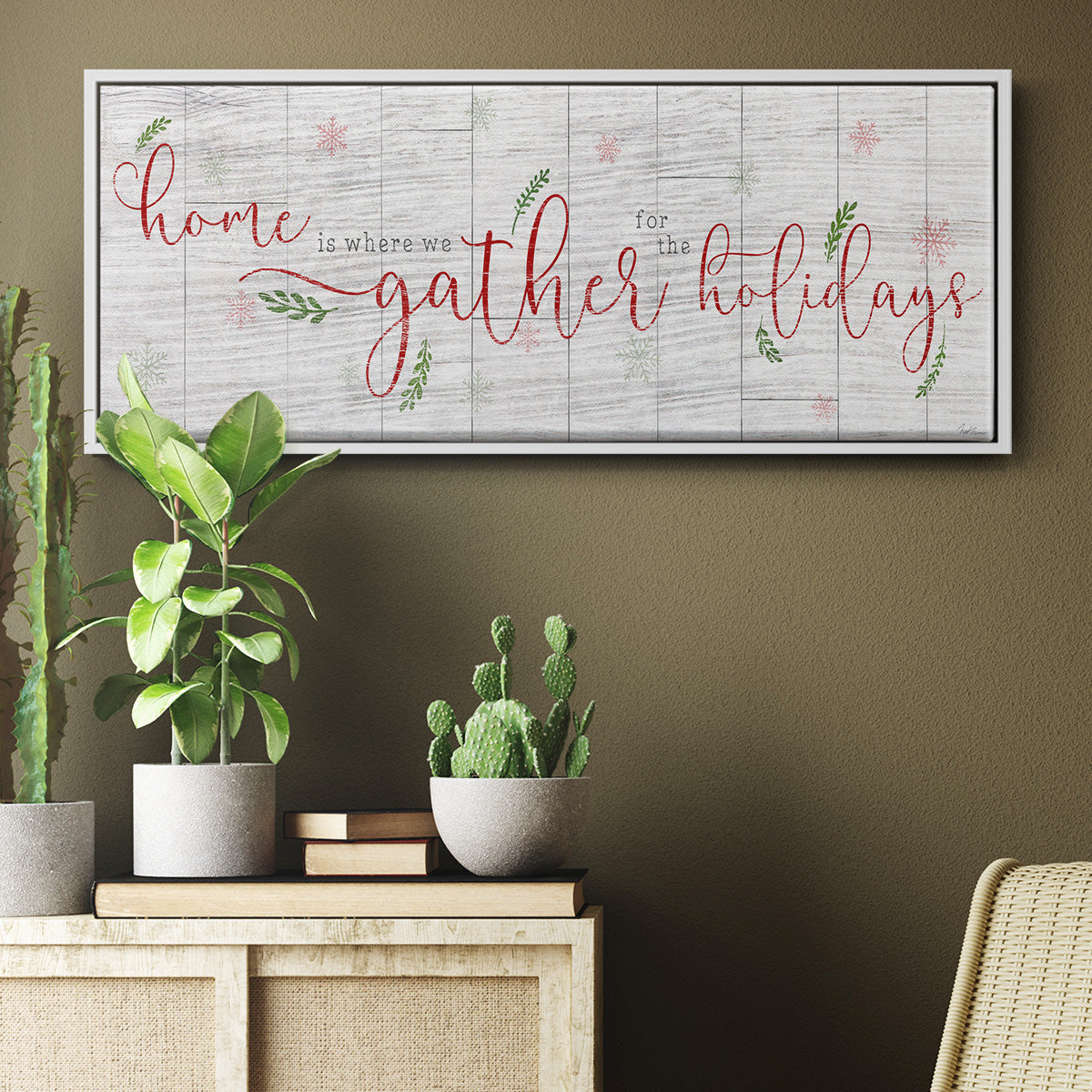 Holidays Gather - Floater Framed Canvas Print