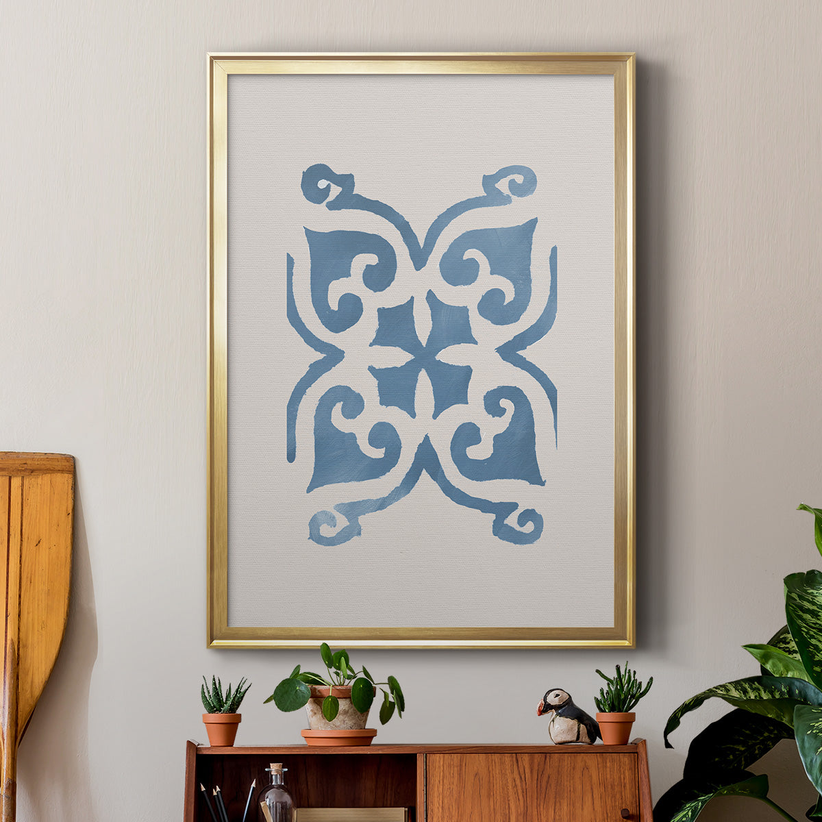 Monochrome Terra Mesa Tile II - Modern Framed Canvas Print