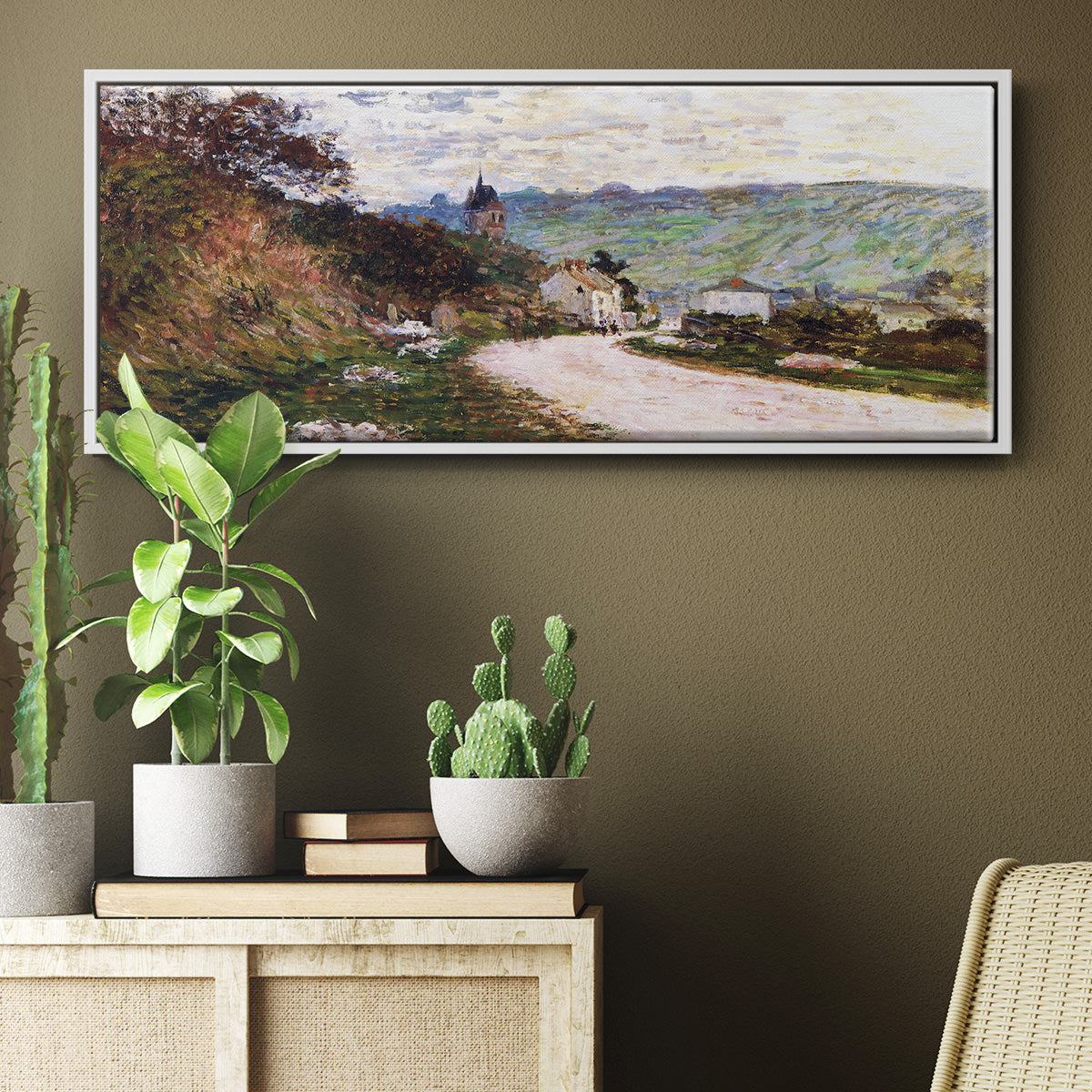 The Road at Vétheuil, 1878 - Floater Framed Canvas Print