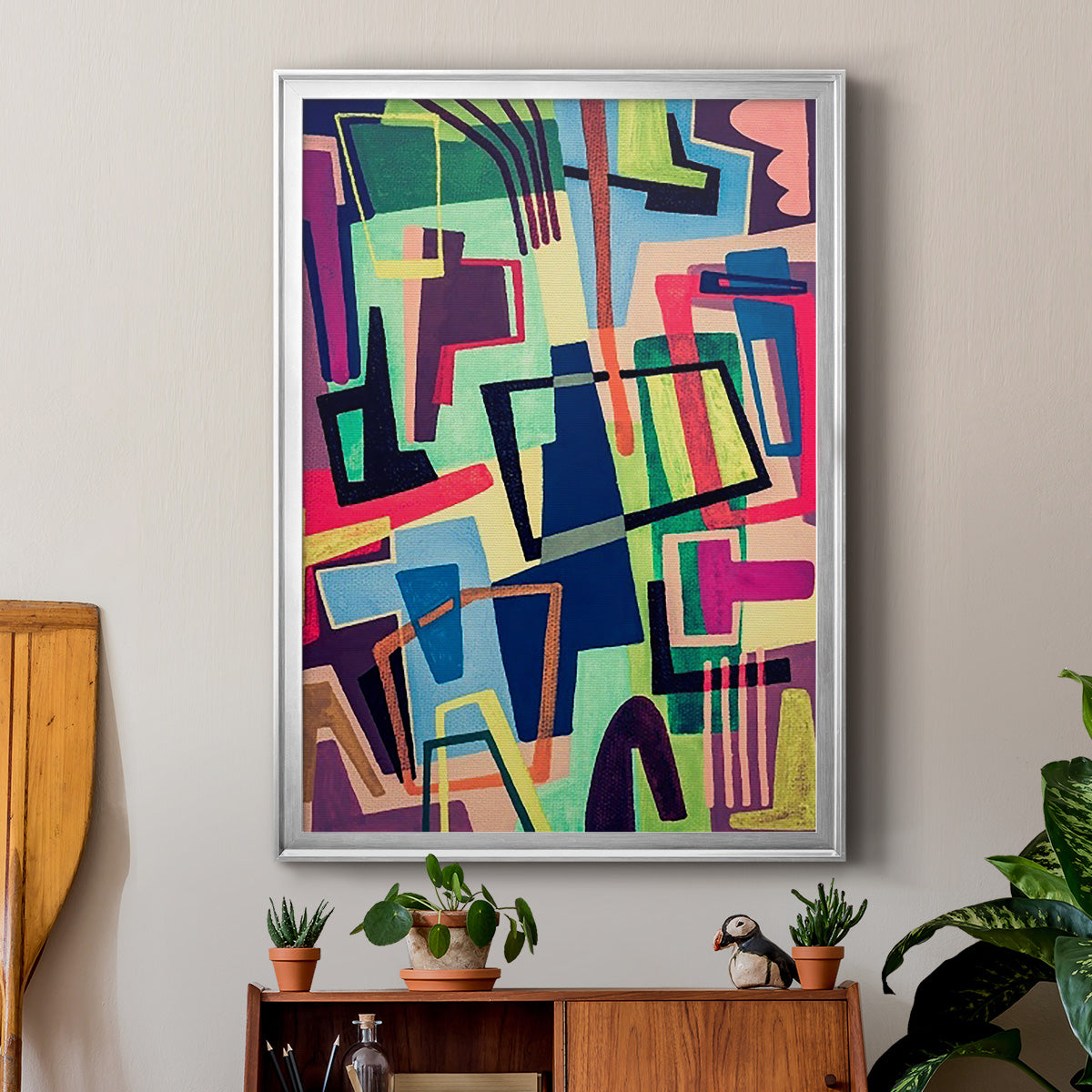 Connected Colors II - Modern Framed Canvas Print