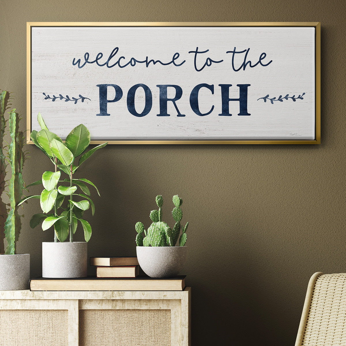 Welcome to the Porch - Floater Framed Canvas Print