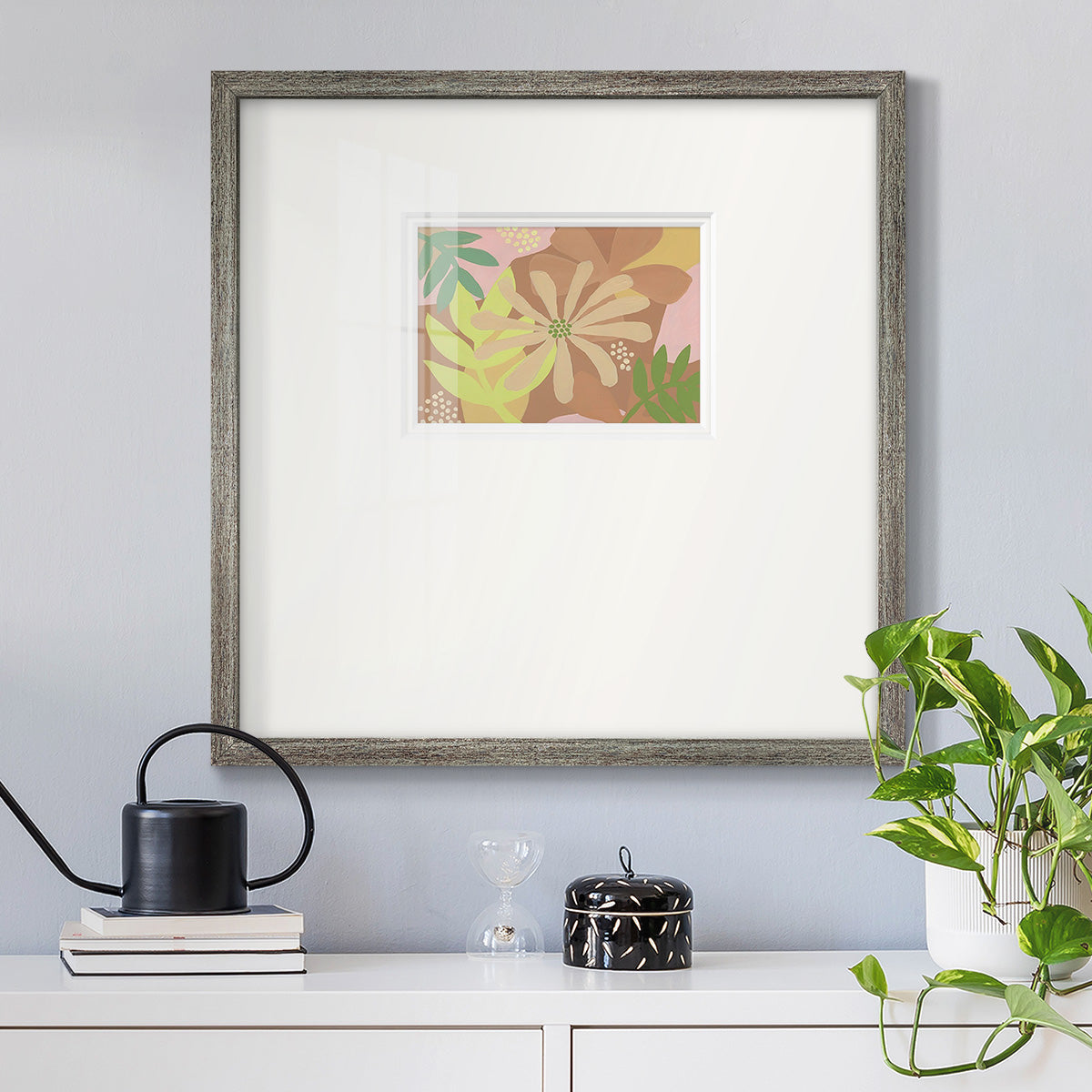 Neutral Blooms II Premium Framed Print Double Matboard