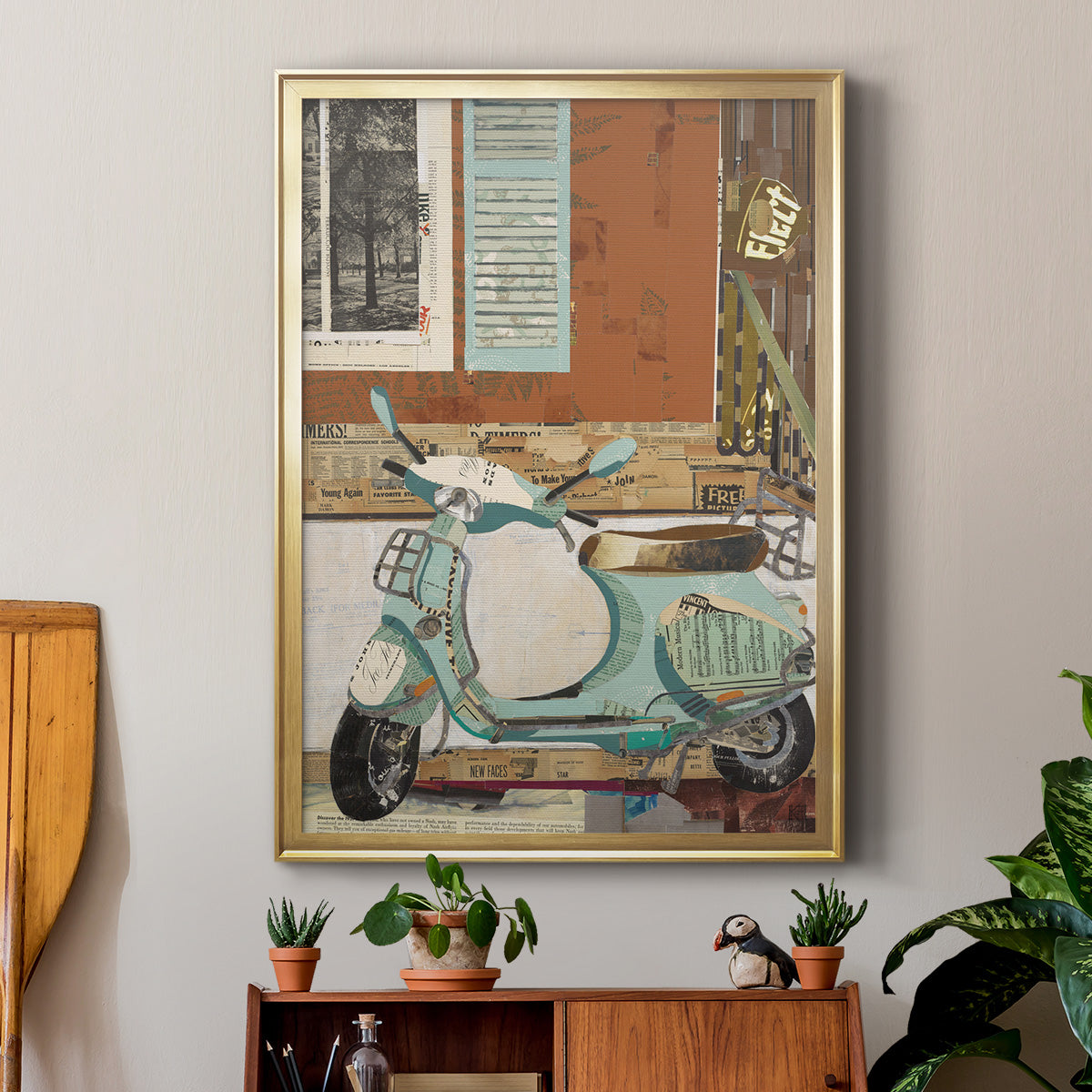 That Vespa - Modern Framed Canvas Print