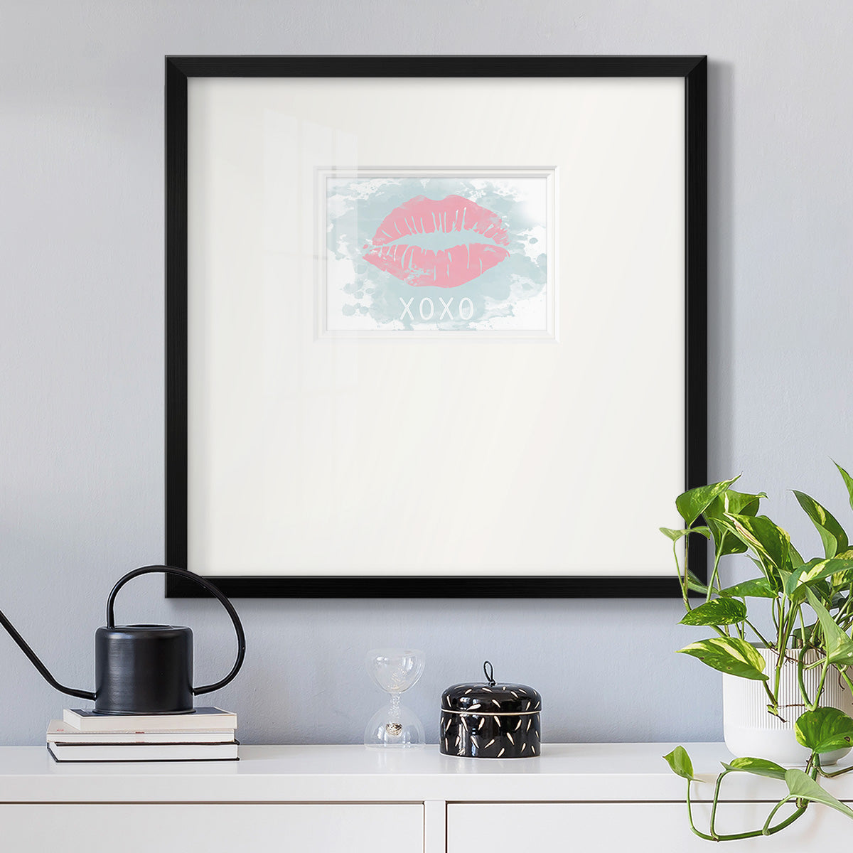 XOXO in Color Premium Framed Print Double Matboard