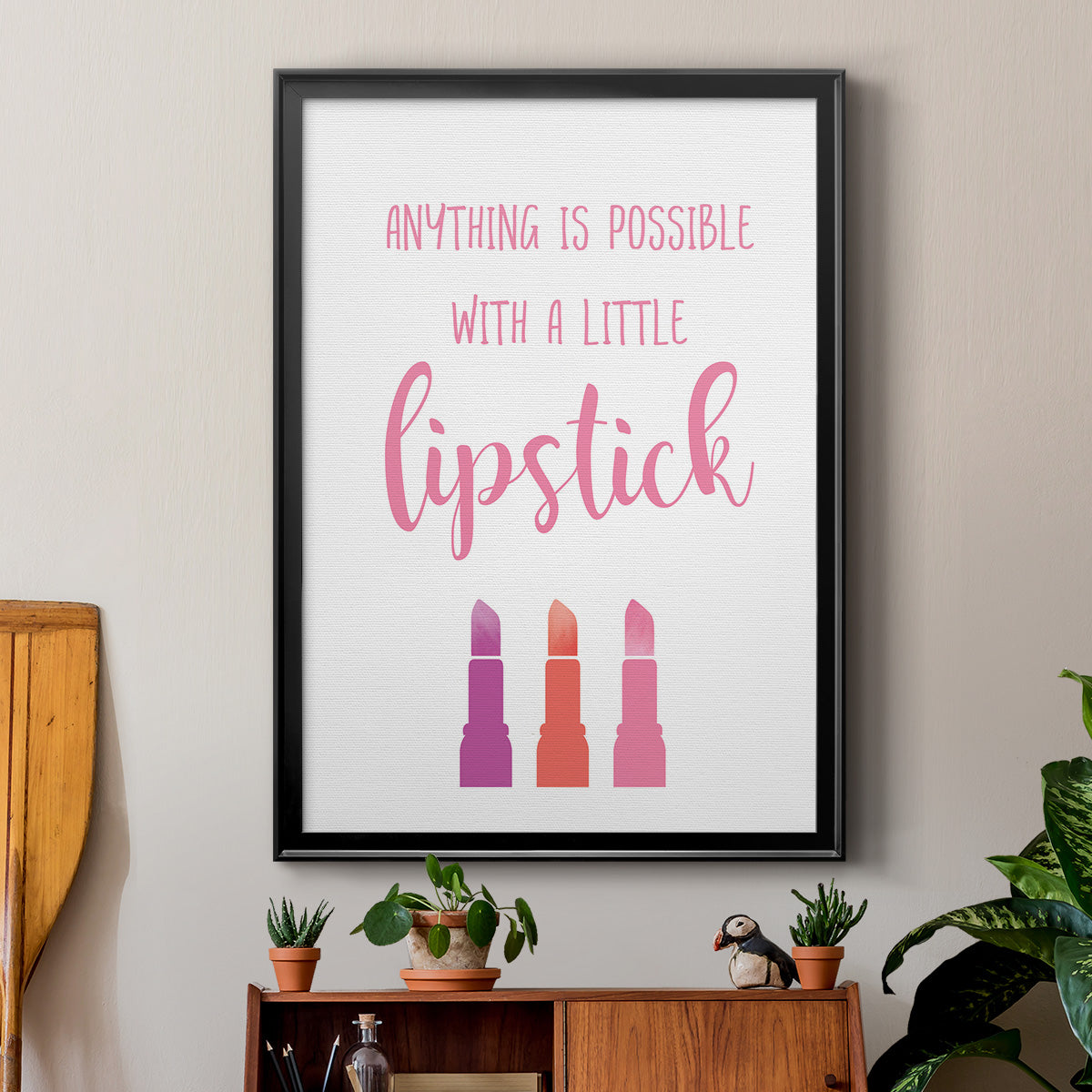 Little Lipstick - Modern Framed Canvas Print