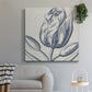 Indigo Floral on Linen IV - Canvas Art Print