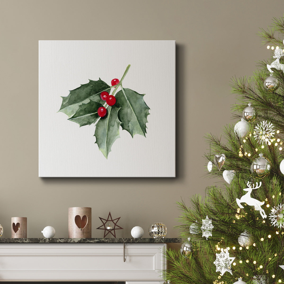 Christmas Holly II-Premium Gallery Wrapped Canvas - Ready to Hang