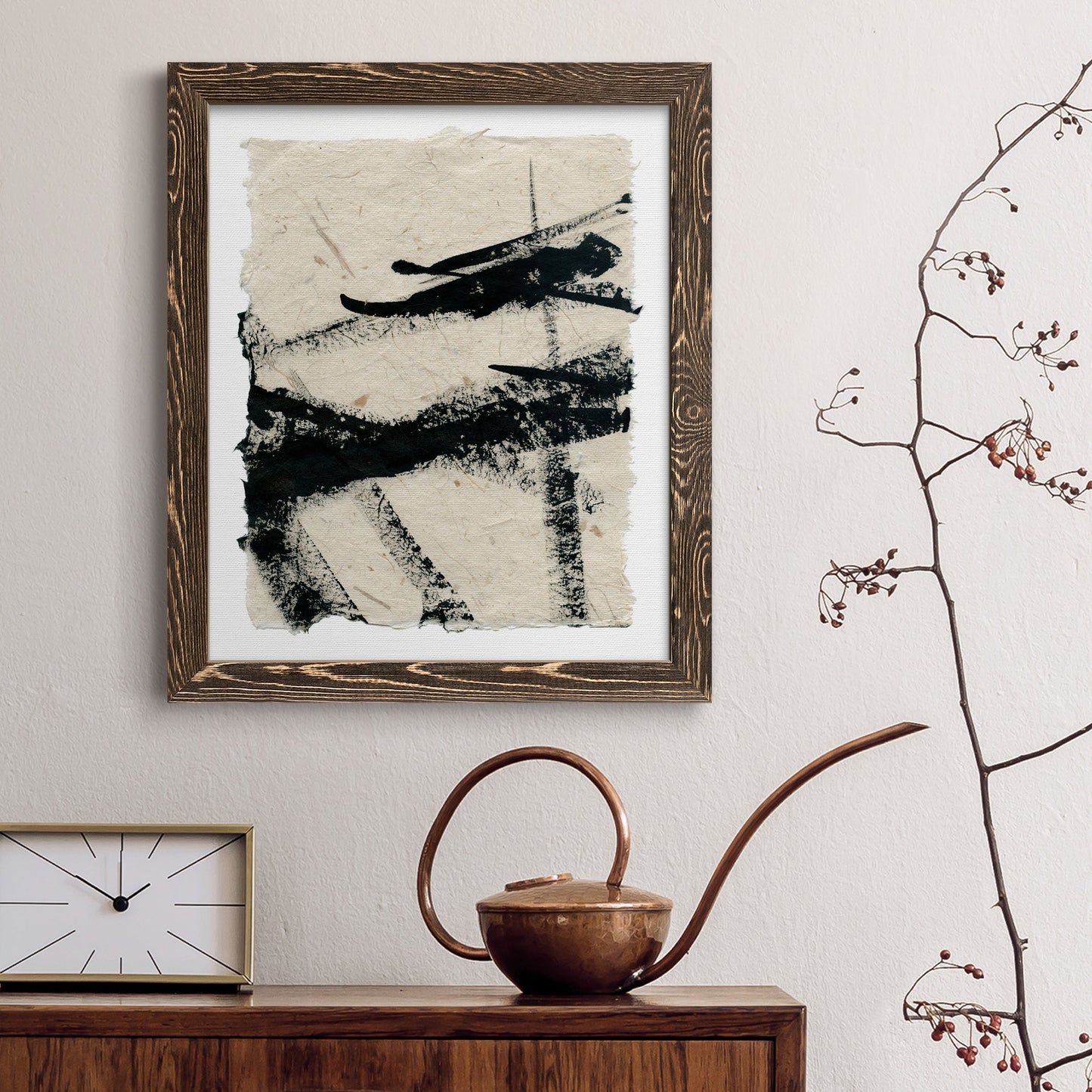 Lines Crossed II - Premium Canvas Framed in Barnwood - Ready to Hang