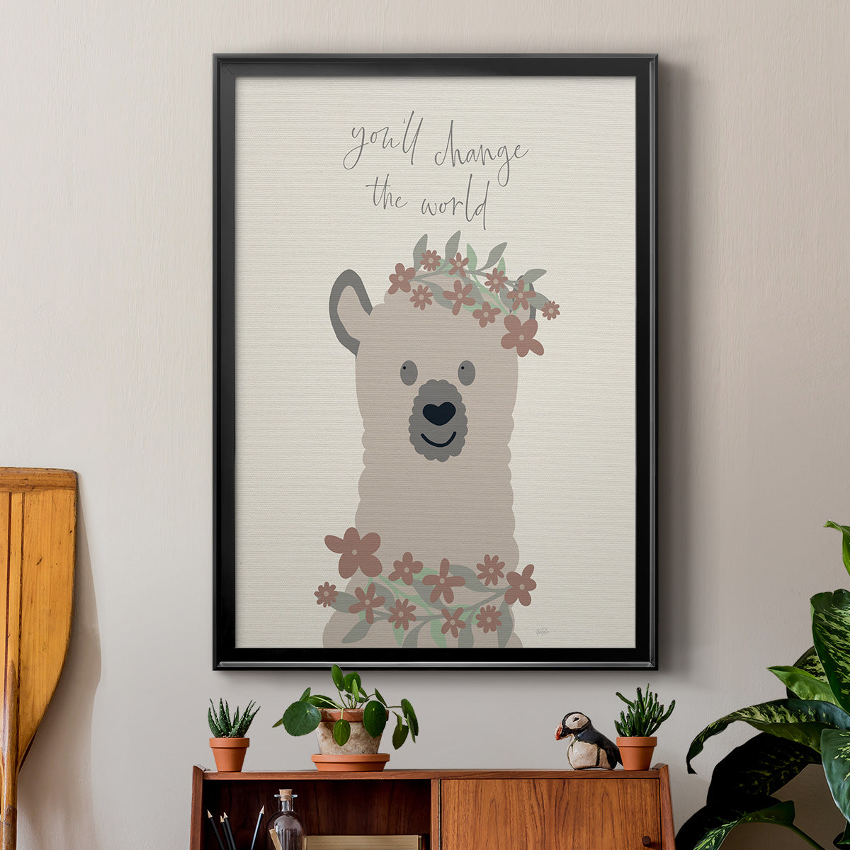 Change The World - Modern Framed Canvas Print