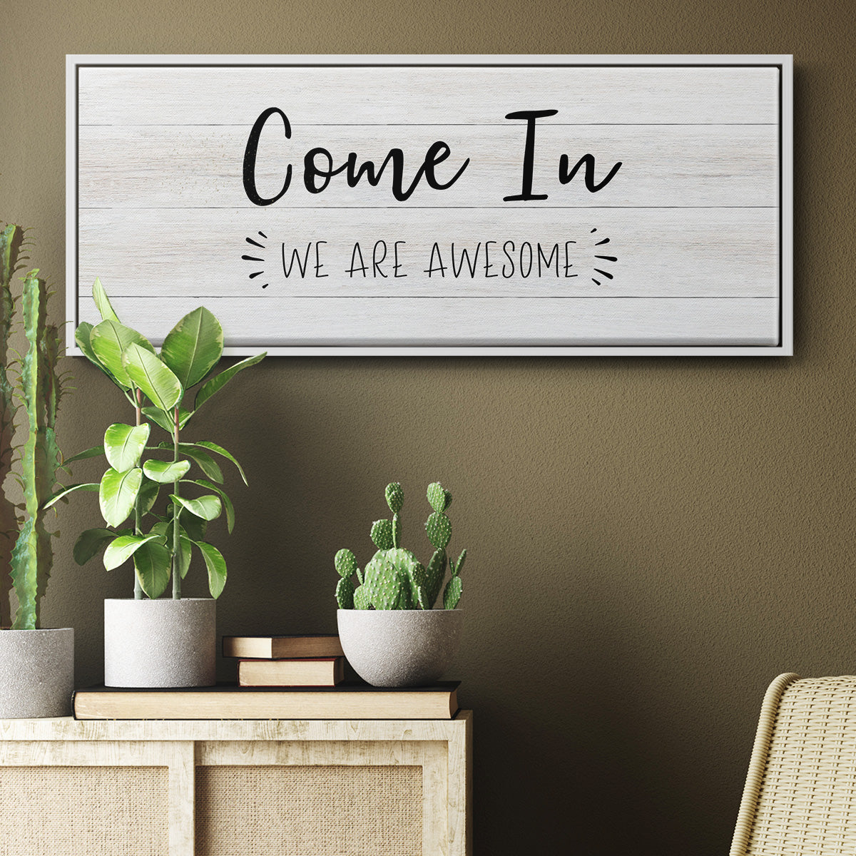 Come In - Floater Framed Canvas Print