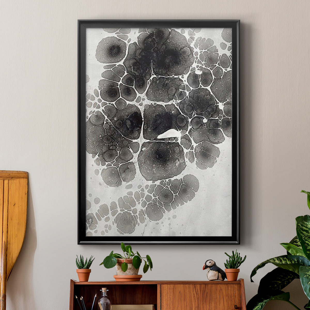 Marbling XII - Modern Framed Canvas Print