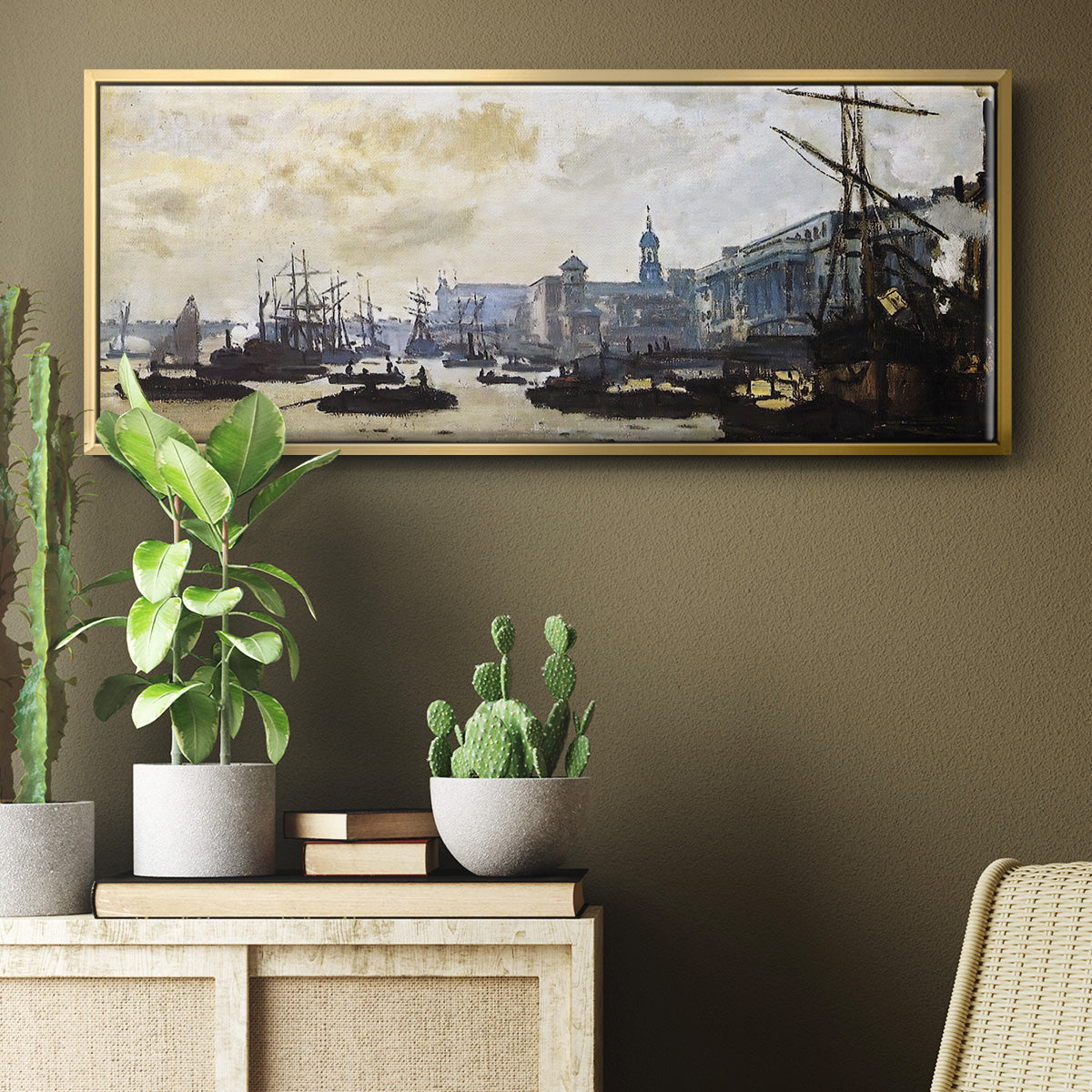 The Port of London, 1871 - Floater Framed Canvas Print