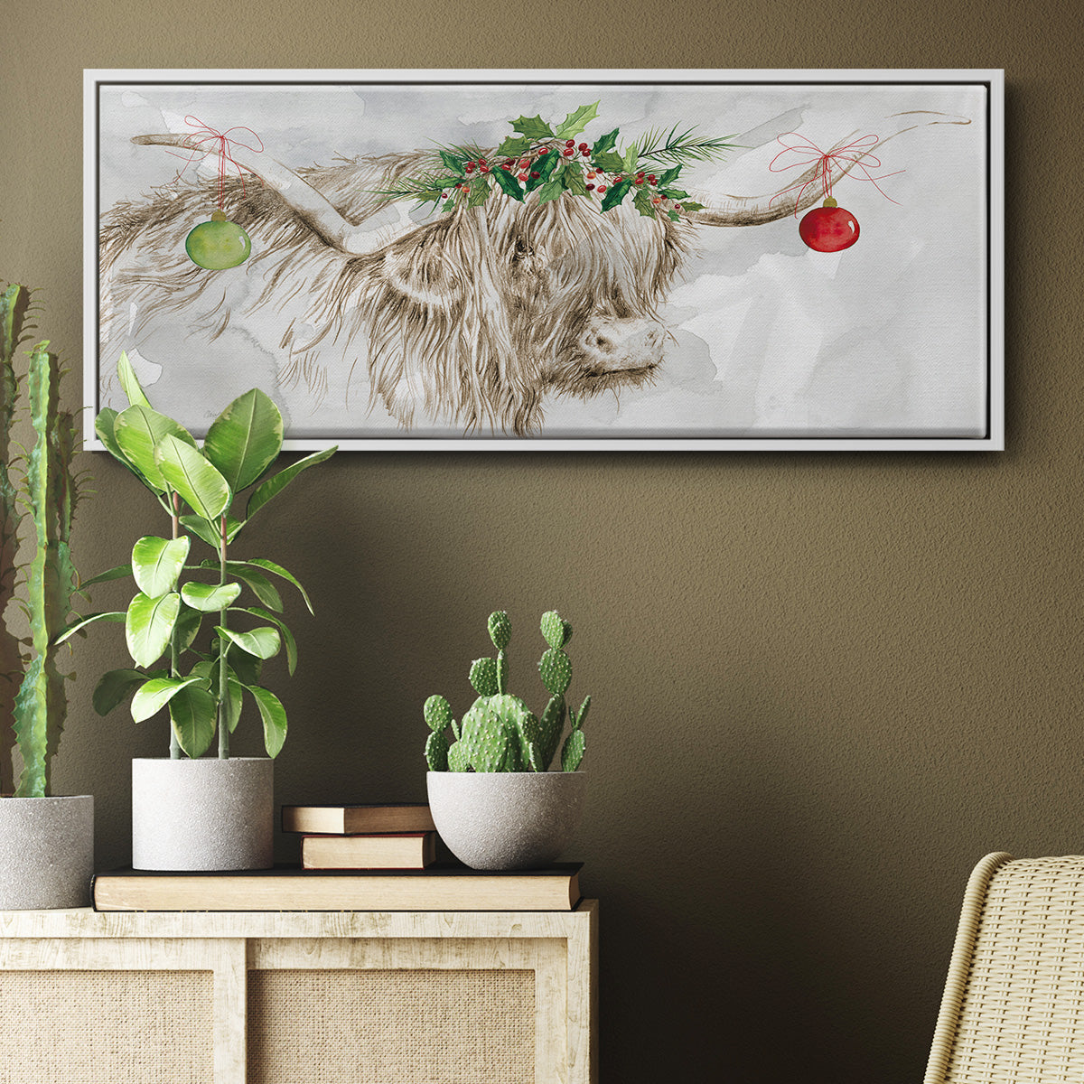 Highland Holidays - Floater Framed Canvas Print