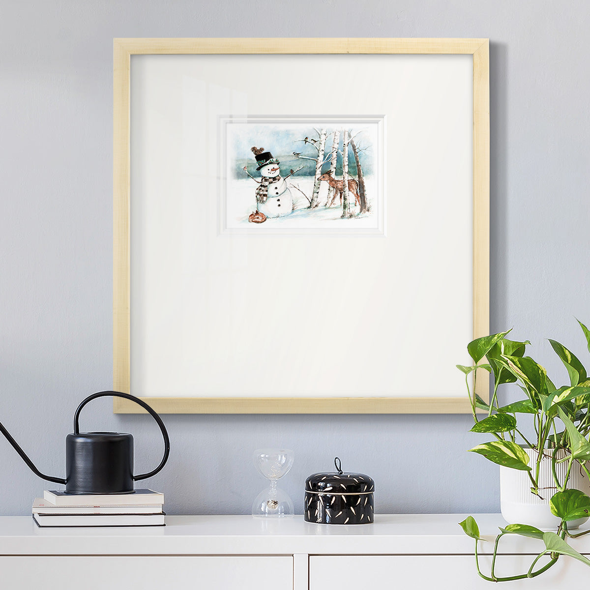 Snow Friends Premium Framed Print Double Matboard