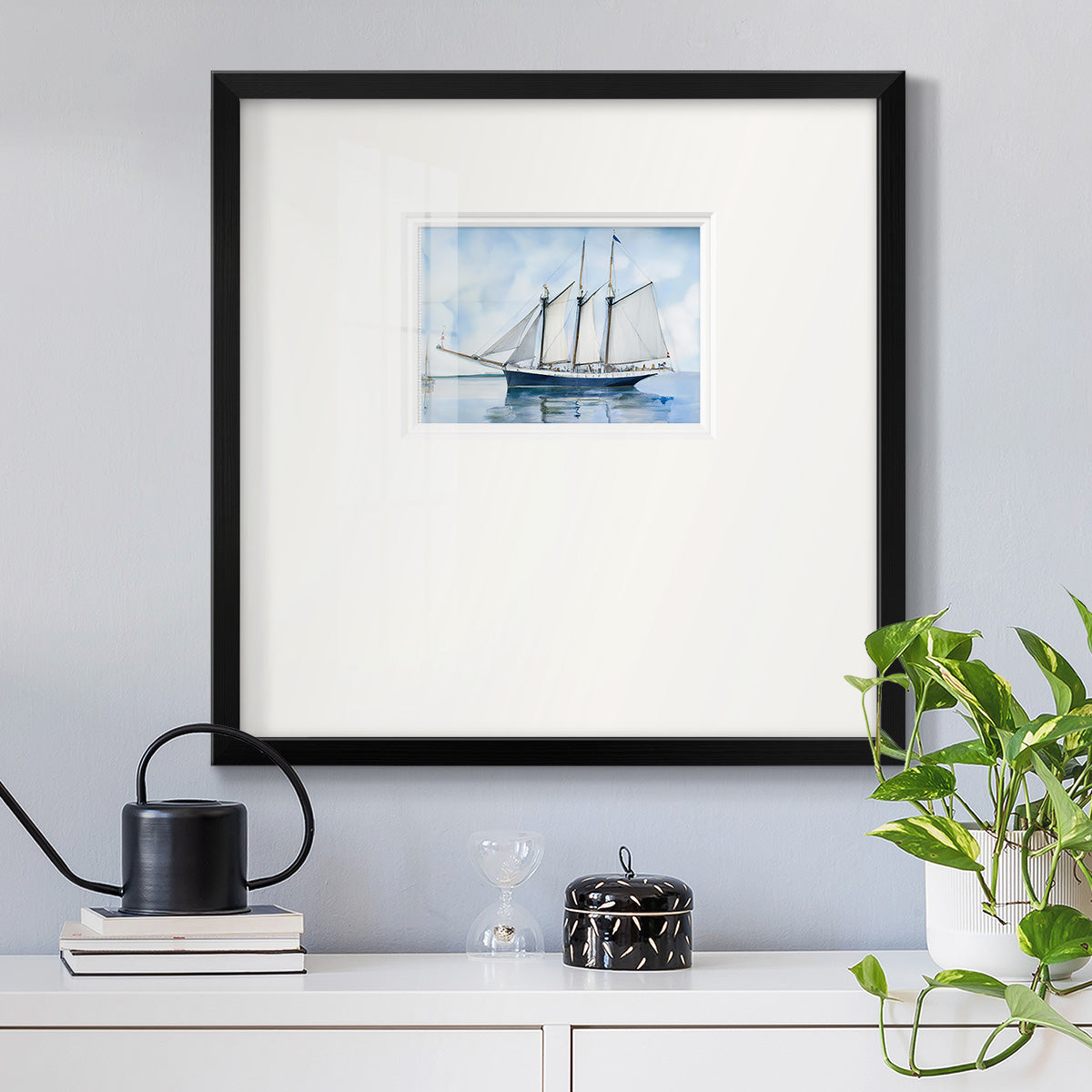 Blue Sail Premium Framed Print Double Matboard