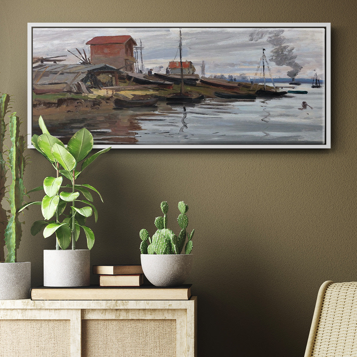 The Seine at Petit - Floater Framed Canvas Print