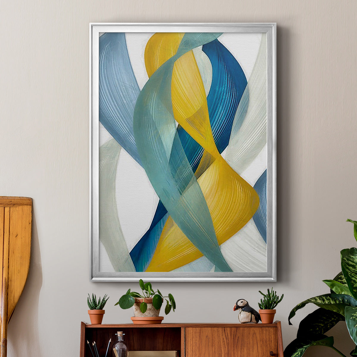 Horizontal Bands I - Modern Framed Canvas Print