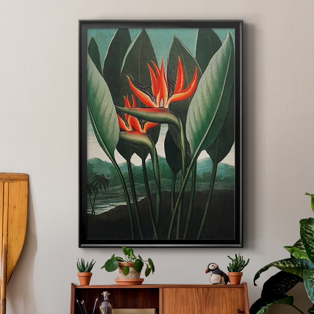 Temple of Flora IV - Modern Framed Canvas Print