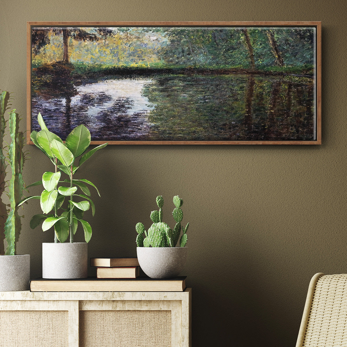 The Pond at Montgeron 2, 1876 - Floater Framed Canvas Print