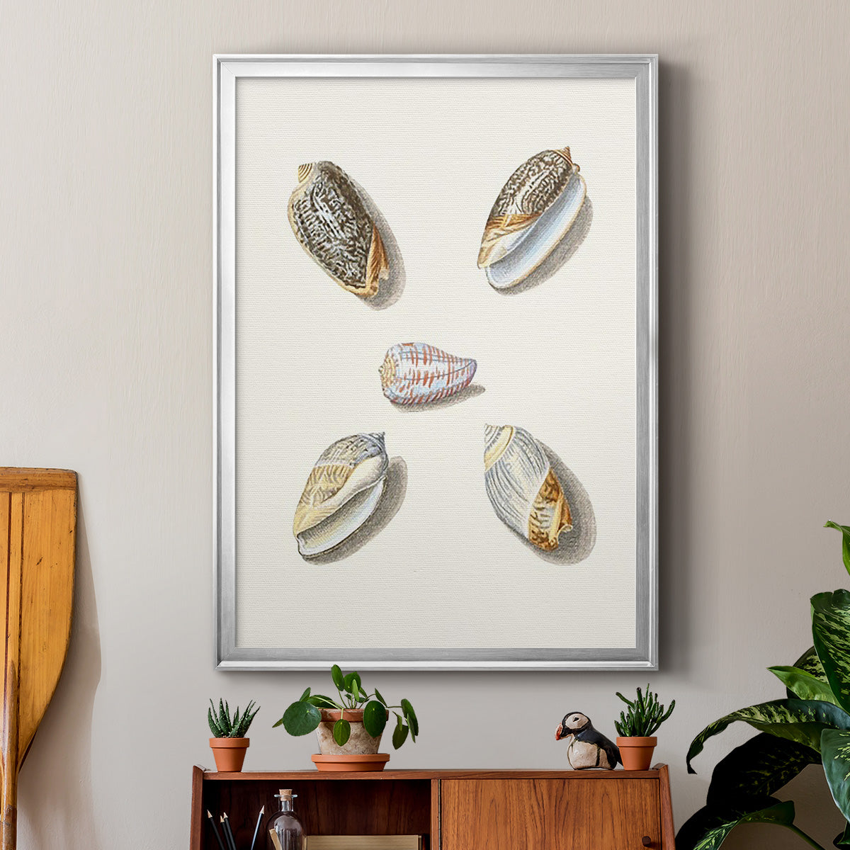 Pastel Knorr Shells III - Modern Framed Canvas Print