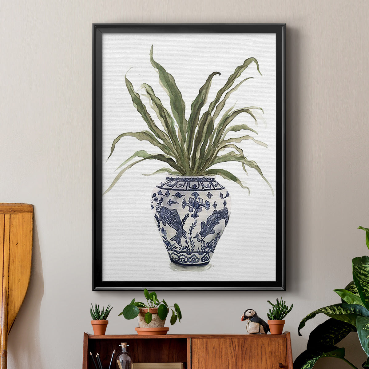 Fern House II - Modern Framed Canvas Print